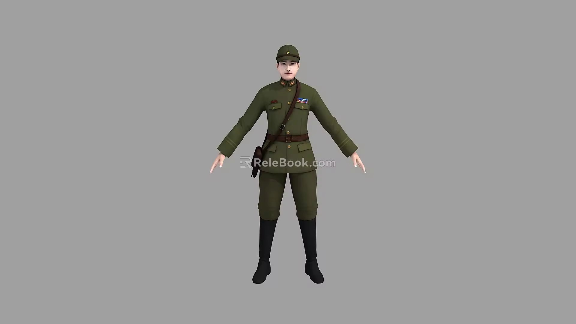 Japanese Army Japanese Officer Commander Anti-Japanese Army Soldier 3d model