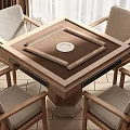 Modern Mahjong Table and Chair Mahjong Table and Chair Combination 3d model