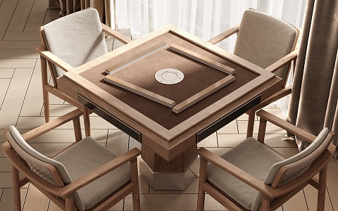 Modern Mahjong Table and Chair Mahjong Table and Chair Combination 3d model