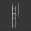 Industrial Metal Storage Shelving Unit With Ladder And Two Blue Shelves
