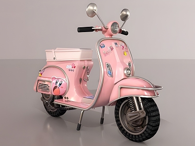 Pink Electric Car Electric Car Motorcycle Electric Motorcycle Scooter Pink Cartoon Cute Transportation 3d model