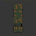 Green Camouflage Military Truck With Open Cargo Bed Metal Rack And Spare Tire