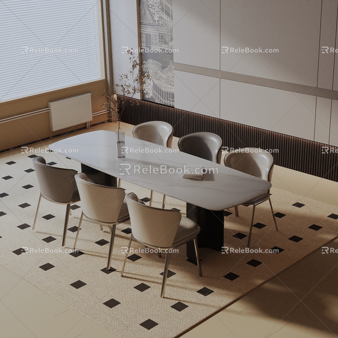 Modern table combination 3d model