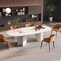 Modern Poliform Dining Table and Chair Combination 3d model