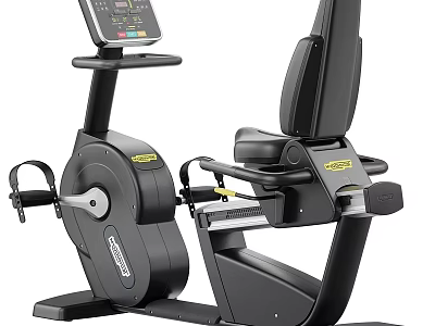 Recumbent Exercise Bike Equipped With Digital Display Screen Ergonomic Seat And Adjustable Armrests 3d model