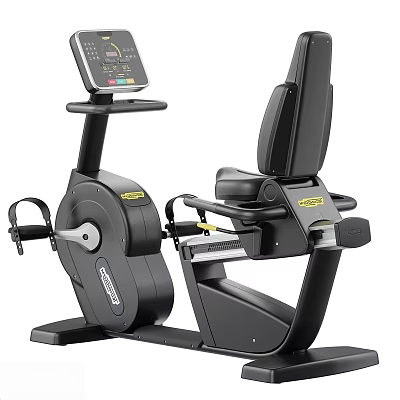 Recumbent Exercise Bike Equipped With Digital Display Screen Ergonomic Seat And Adjustable Armrests 3d model