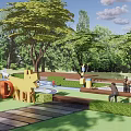 Fun Children's Playground With Animal Shaped Structures Colorful Ground Trees Slides And Kids Playing