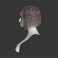 Game Movie Character 3D Head Model With Brown Short Hair Stylized Design