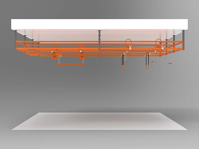 Orange Suspension Fitness Training Equipment With Metal Frame And Hanging Points 3d model