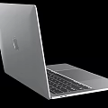 Sleek MacBook Pro Laptop With Silver Body And Wave Landscape Screen Modern Design