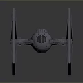 TIE Fighter Spacecraft Model for Space Exploration and Starship Design 3d model
