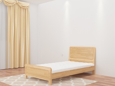 Modern Single Bed Solid Wood Bed model