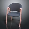 Modern Leisure Chair with Gray Fabric Upholstery Light Wood Armrests and Legs