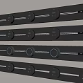 Modern Black Switch Panels With Multiple Sockets And Organized Wall Design 3d model
