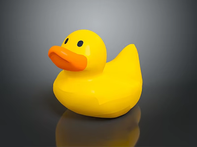 Bright Yellow Rubber Duck Shaped Kids Chair For Nursery Room Furniture 3d model