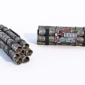 Camouflage Explosive Weapon With Straps Timer And Number 3050 Cylindrical Tubes
