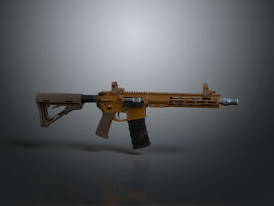 Modern Tactical Rifle With Brown And Black Finish And Rail System 3d model