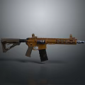 Modern Tactical Rifle With Brown And Black Finish And Rail System