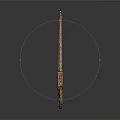 Ancient Decorative Weapon With Three Long Bars Circular Base And Intricate Patterns On Dark Background