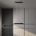 Modern Linear Pendant Light With Black And Silver Metal Design In Minimalist Interior