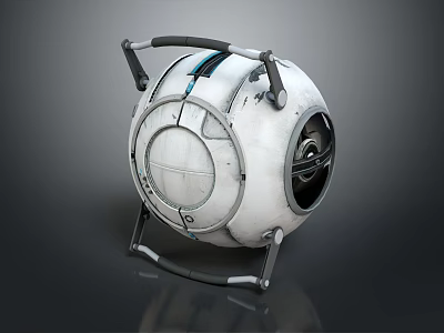 Spherical Mechanical Device with Metal Frame Circular Structure and Futuristic Design 3d model