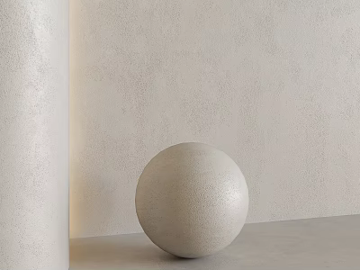 Modern Light Textured Wall Interior With Decorative Column And Sphere 3d model