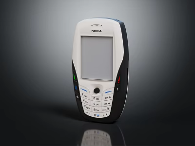 Nokia Classic Feature Mobile Phone With Physical Keypad And Colorful Buttons 3d model