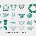 Traditional Wall Decor With Bronze Ware Patterns Bronze Masks And Sun Motifs