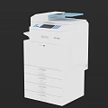 Multifunctional Office Appliance With White Body Multiple Drawers Control Panel And Print Functions 3d model