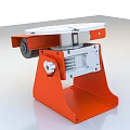 Orange Industrial Equipment With Round White Turntable And Motorized Sturdy Base