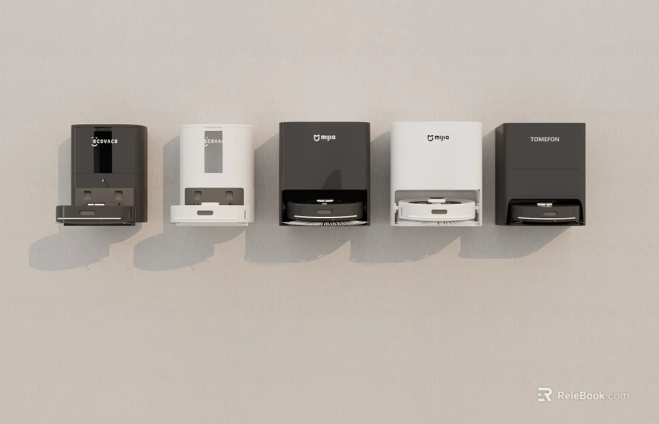 Daily Use Electrical Appliances With Diverse Designs Displayed On Wall 3d model