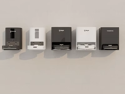 Daily Use Electrical Appliances With Diverse Designs Displayed On Wall 3d model