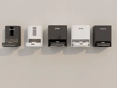 Daily Use Electrical Appliances With Diverse Designs Displayed On Wall 3d model