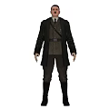 Game Movie Character Wearing Military Style Brown Coat With Leather Belt And Long Boots