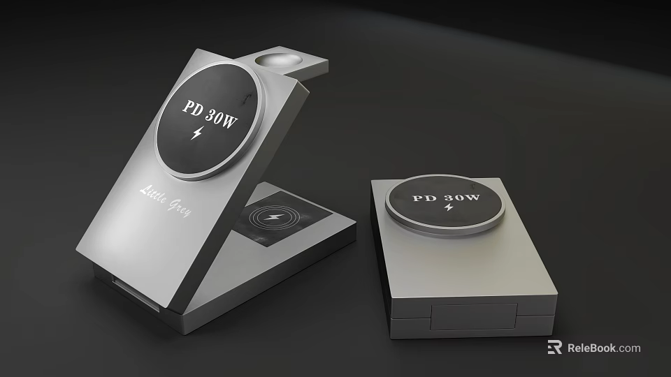 Luxury Wireless Chargers With PD 30W Power And Vertical Flat Design 3d model 