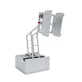 Industrial Mechanical Device With White Base Metal Frame And Red Components 3d model