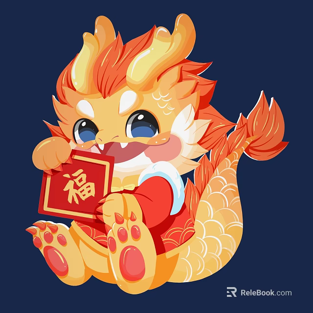 Commercial Equipment With Dragon Design And Fortune Character Red Plaque Blue Background 3d model 