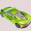 Vibrant Green Sports Car Featuring Sleek Aerodynamic Design And Black Racing Stripes
