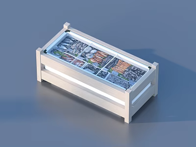 Modern White Display Cabinet With Glass Top And Divided Storage Shelves 3d model