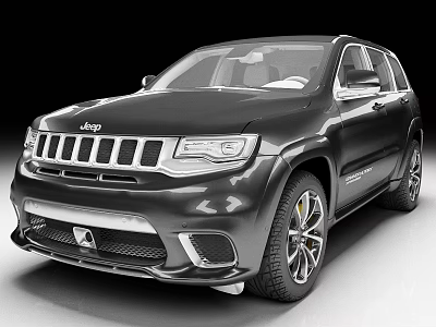 Black Jeep SUV Exterior Design With Front Grille And Alloy Wheels 3d model