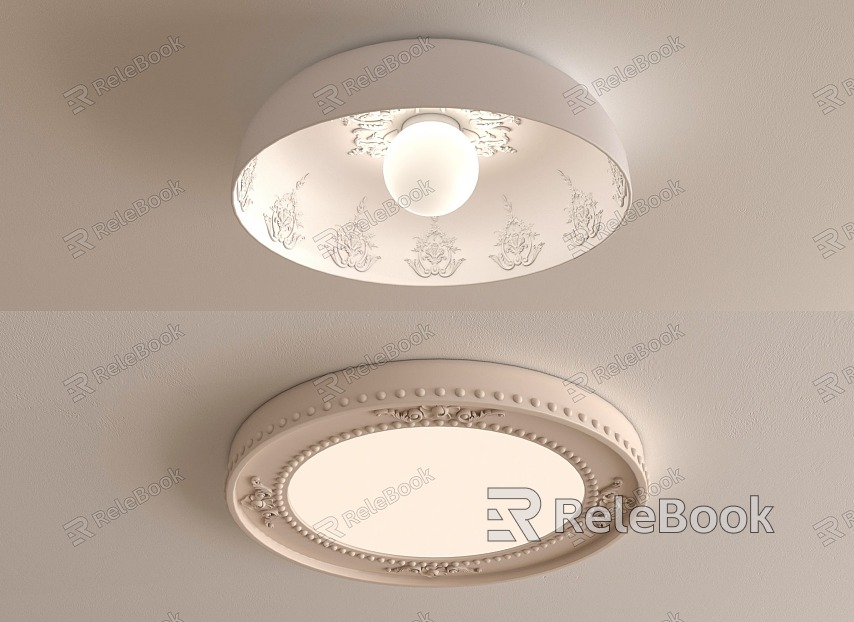 Carved ceiling lamp model