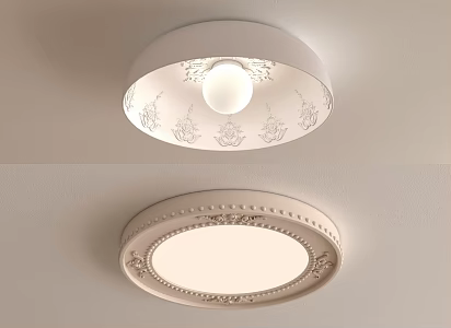 Carved ceiling lamp 3d model