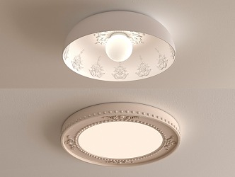 Carved ceiling lamp 3d model