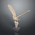Eagle Bird Sculpture With Outstretched Wings On Square Stone Base