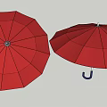 Two Red Umbrellas With Stylish Design For Daily Use And Weather Protection