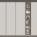 Modern Sliding Door Wardrobe with Open Compartment for Books and Decorative Items