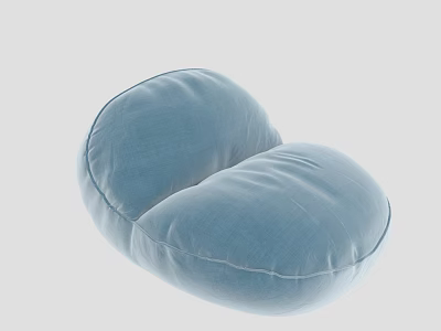 Light Blue Soft Fabric Pillow With Double Lobed Shape For Modern Home Decor 3d model