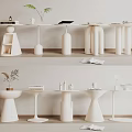 Modern White Minimalist Side Tables for Living Room with Decorative Items and Sleek Design