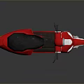 Red Scooter With Black Seat Modern Design Sleek Body And Headlight Wheels
