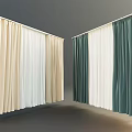 Modern Lighting Combinations with Beige White and Dark Green Curtain Styles for Interiors
